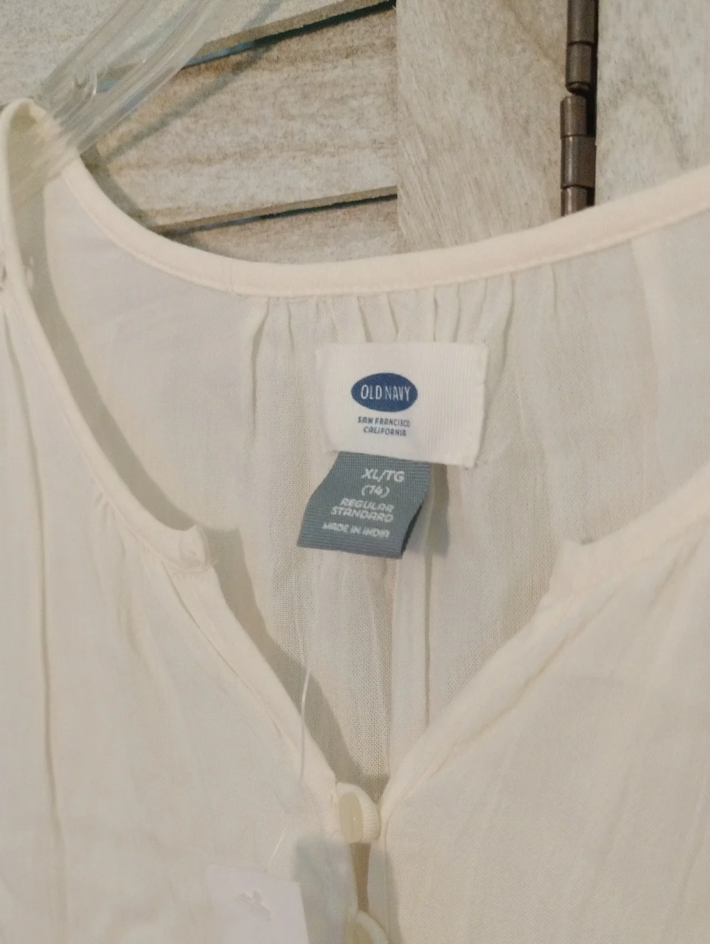 ⚜️ NWT Old Navy Girls Peasant Style Blouse With Open Stitch Trim - Size XL (14)